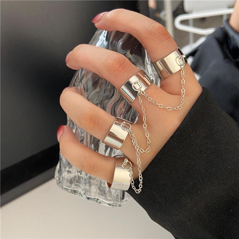 IF ME Personalized Butterfly Snake Ring Set Gold Silver Chain Ring for Women Accessories Jewelry