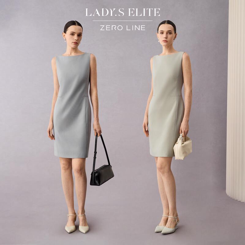 LadyS Elite Solid Color Sleeveless Dress L