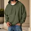 Men's Color Hooded Long Sleeve Sweatshirt with Pocket for Casual Sports and Daily Wear