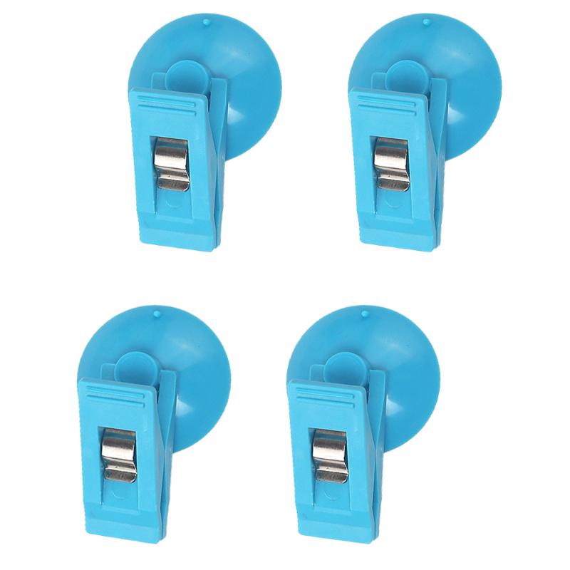 4Pcs Car Interior Window Clip Mount Black Suction Cap Clip Plastic Sucker Removable Holder For Sunshade Curtain Towel
