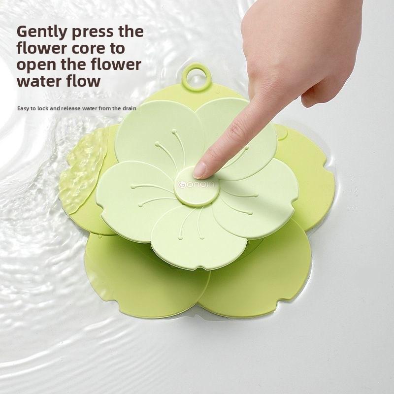 1PCS Sakura Shape Push-type Water Drain Floor Drain Anti-insect Sealing Cover Silicone Pad Sewer Plug Anti-odor Bathroom Kitchen Sink Deodorizer