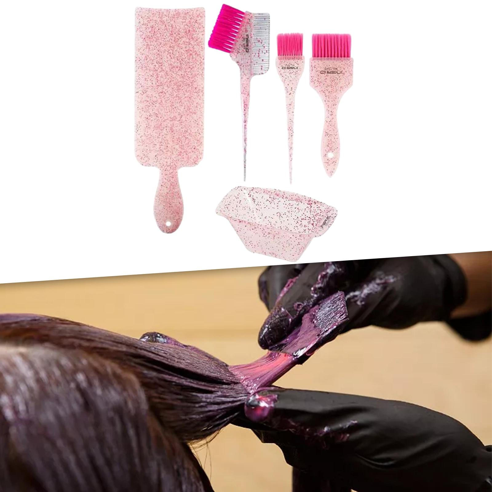 

Набор для окрашивания волос, инструменты «сделай сам», миска для смешивания, кисточка для отбеливания, многоразовая для розовый