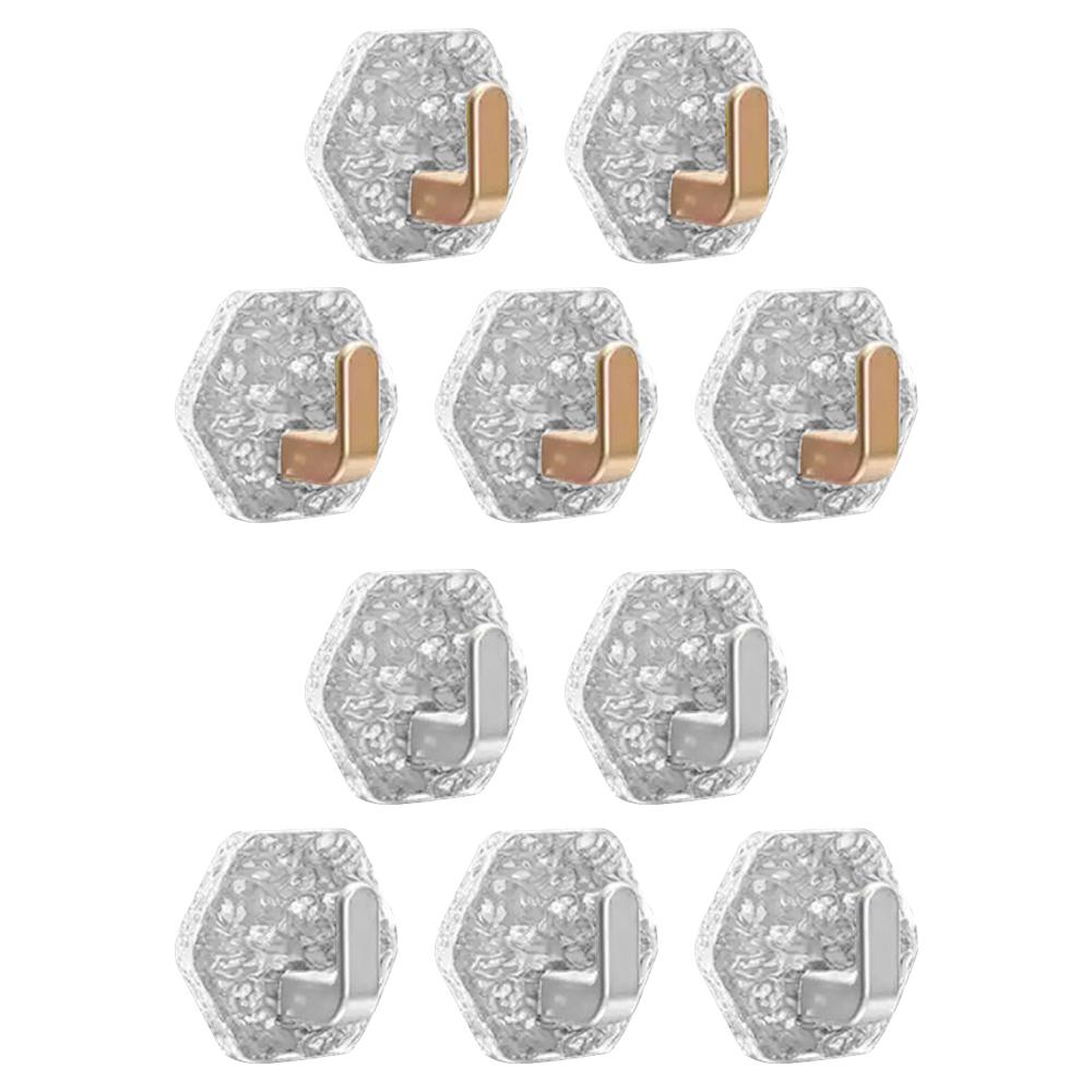 5pcs/set Hexagonal Punch-free Hooks No Trace Home Interior Hooks Self-Adhesive Hooks  Dormitory