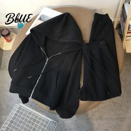 Relaxing Home Outfit for Her Women's Two Piece Tracksuit Long Sleeve Zip Up Hoodie Breathable