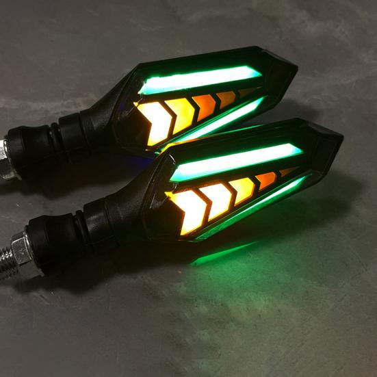 1 pereche Carcasă semnalizator motocicletă Indicator bicolor curgător pentru motocicletă Impermeabil universal