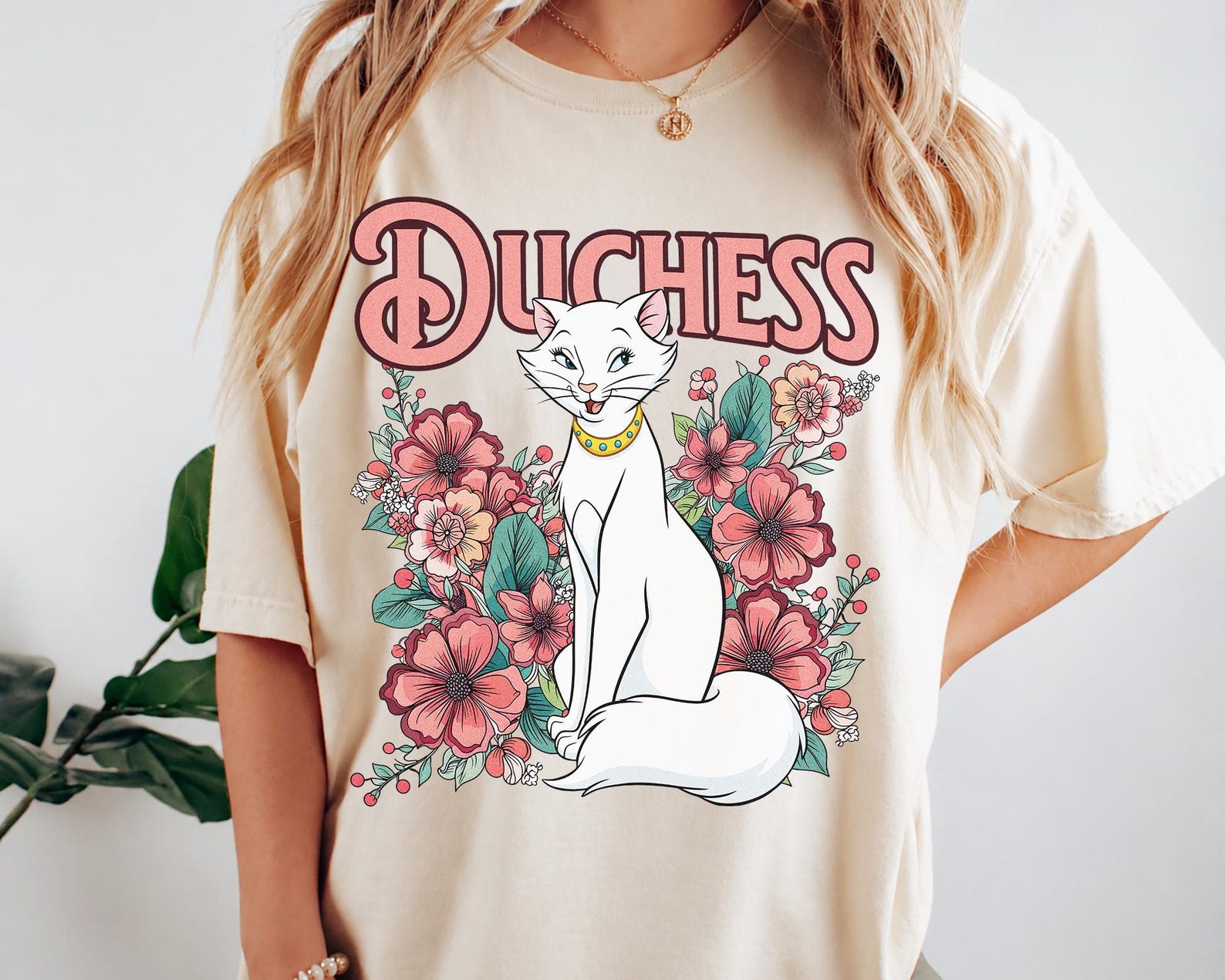 Duchess Aristocats Floral Cat Lover Shirt, Marie Retro Graphic Tee 4XL