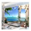 3D Wallpaper Stereo Seaside Landscape Balcony Mural Living Room Dining Room Backdrop Wall Murals