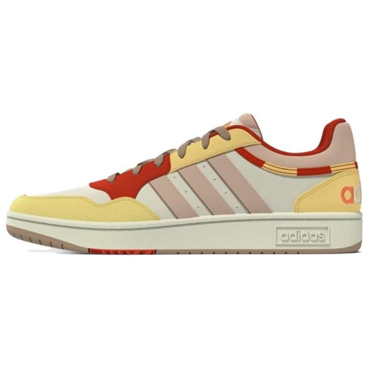 Adidas Neo Hoops 3.0 Leather Durable Low-Top Sneakers Women Sneakers White Yellow GZ9477
