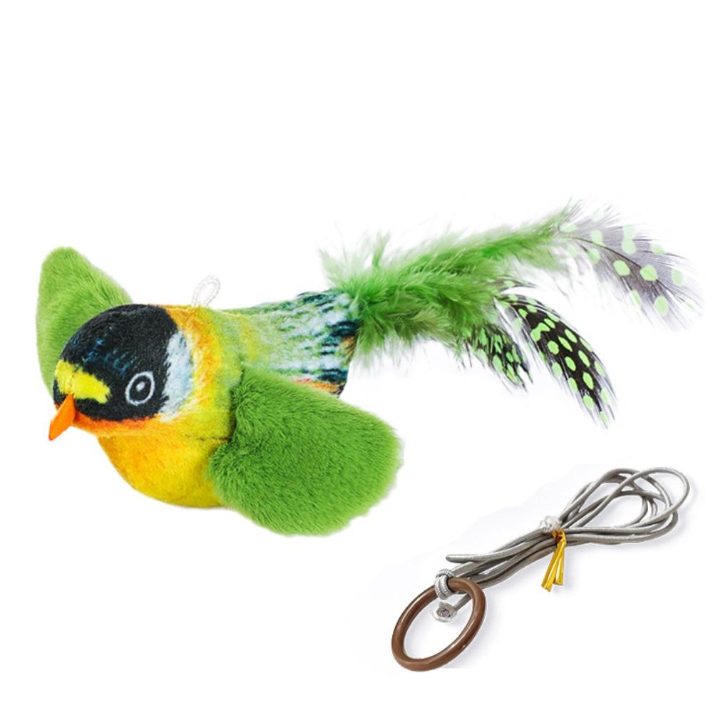 Chirping Interactive Pet Toy Teasing Toy Plush Bird Toy Simulation Bird Cat Toys  Relieve Boredom
