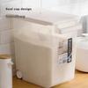 CHAHUA Plastic Grain Storage Container Rice Bucket 15L White 1 Piece with Wheels
