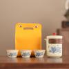 Travel tea set, outdoor camping portable Ru kiln car Kung Fu Kuaike cup business gift