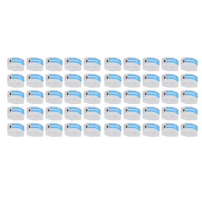 50 Stück Drahtleiterverbinder 2-Port Hebel Spleißklemmen Set für Verdrahtung Blau