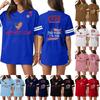 Damen Casual Mode V-Ausschnitt Sport Unabhängigkeitstag Druck Kurzarm Sport T-Shirt Top