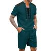 Men's Summer Casual Fashion Set: Round-Neck T-Shirt And Shorts