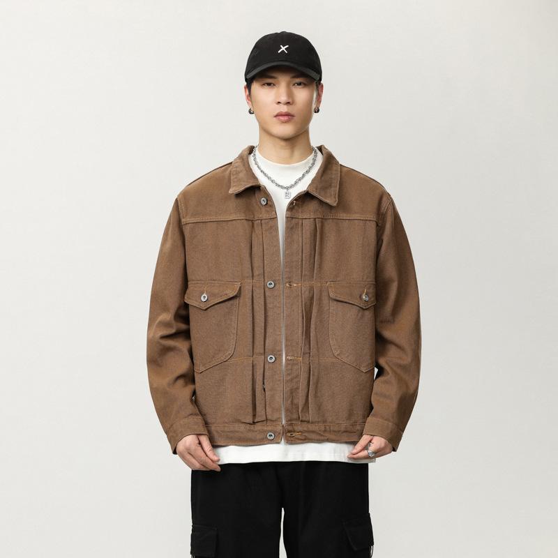

Canvas Coat American Retro Work Suit Denim Jacket Men s Spring and Autumn Jacket 3XL