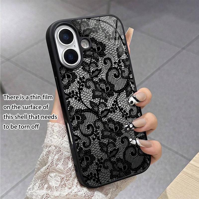 Für iPhone 17 16 15 14 13 12 11 Pro Max Hülle Exquisites Spitzenmuster Silikonhülle Für iPhone Air 16E 16 Plus XS X XR Weiche Hülle
