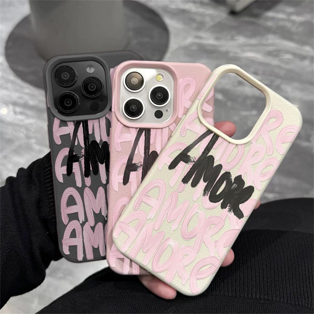 Shockproof Anti Fall Amore Doodle Phone Case For Samsung A54 A55 A56 S24 Ultra S25 Ultra S24 Fe A17 A26 High Quality Funda