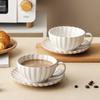 1Set Classic Teacup and Saucer Coffee Mug and Saucer Plate Drinking Cups for Breakfast Afternoon Tea Summer Winter Drinkware