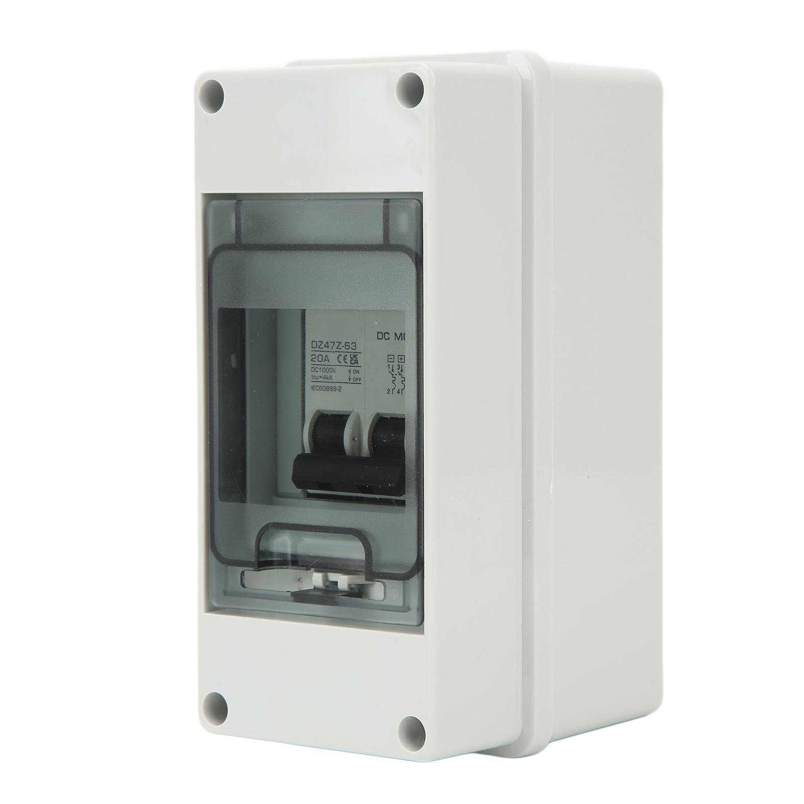 

2P Міні-автоматичний вимикач постійного струму для фотоелектричної системи з корпусом IP65 Водонепроникний сонячний фотоелектричний вимикач DC1000V 20A