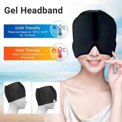 Reusable Cooling Gel Head Mask for Migraine Relief, Soothing Eye Compress Cap with Adjustable Strap, Cold Therapy Head Wrap for Pain & Stress Relief