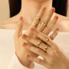 Heart and Star Zircon Open Ring: Chic European-American Luxury Women's Style