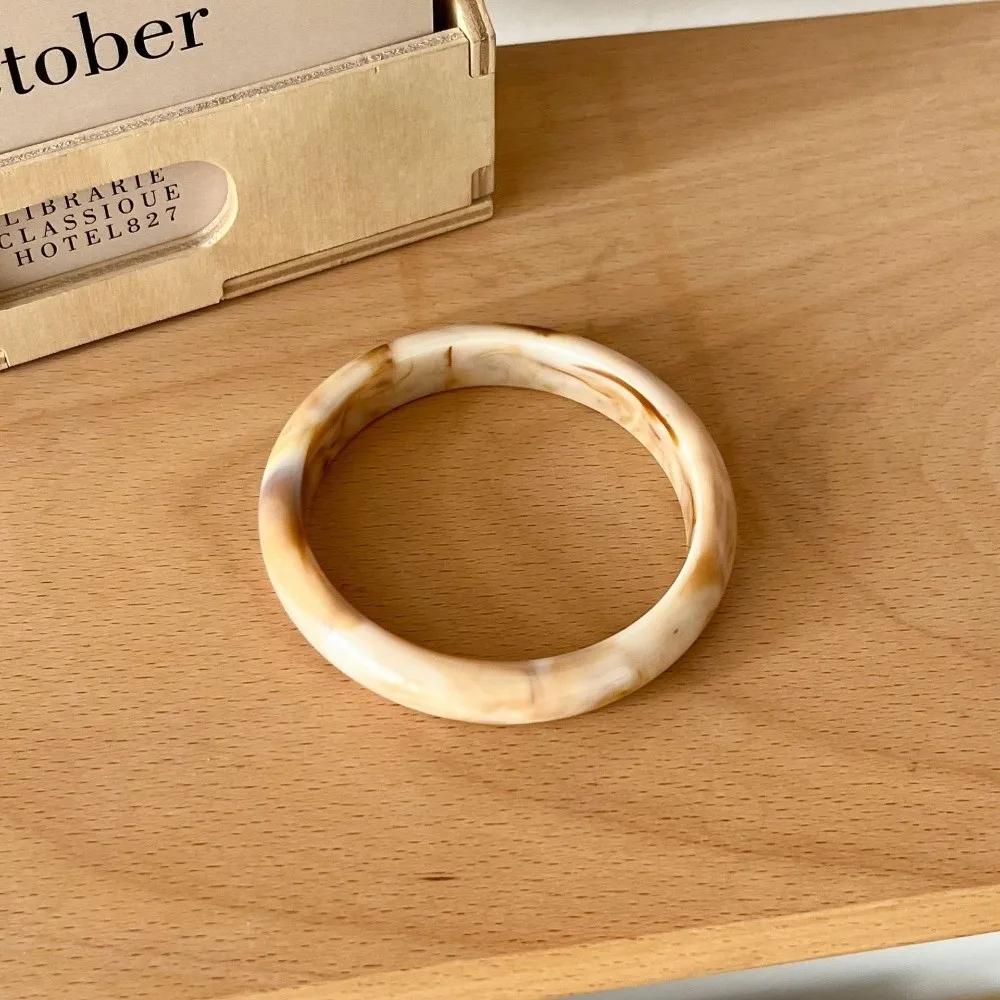 Elegant Smudged Fine Bangles Smooth Round Thin Resin Bracelets Colorful Exaggerated Wrist Bracelets Gifts