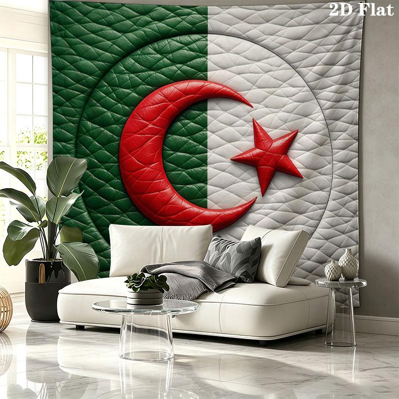 Algerien Nationalmannschaft Wandteppich Ästhetischer Wandbehang Bedruckter Stoffdecke Dekorative Wandteppiche für Schlafzimmer Wohnzimmer Heimdekoration