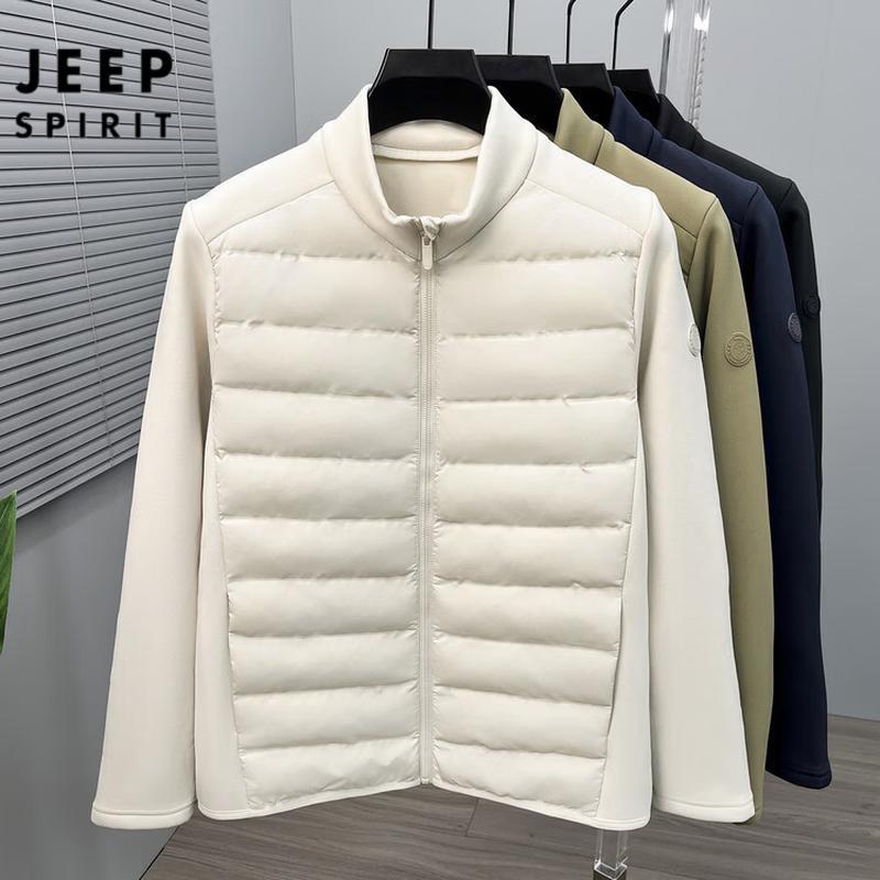 JEEP SPIRIT Men's Wool-Filled Stand Collar Padded Jacket