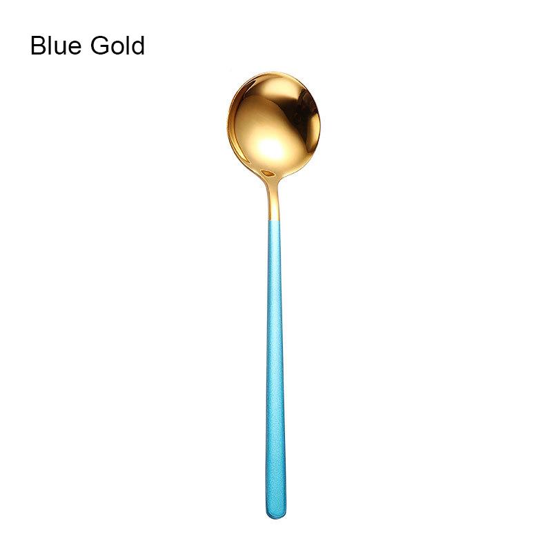 Korean Spoon Stainless Steel Exquisite Long Handle Spoon Soup Kitchenware Dessert Spoon Kitchen Tableware Akcesoria Kuchenne