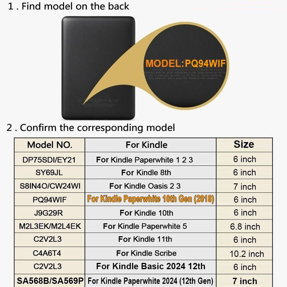 Auto Wake/Sleep 6 inch e-Reader Case Stand 360 Rotation Protective Shell for Kindle Paperwhite 10th Gen (2018 Released)