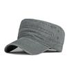 Sombrero de Ejército de Ala Corta Primavera Verano Hombres Mujeres Exterior Retro Algodón Lavado Cabeza Grande Protector Solar Gorras Planas Gorra Militar Sombreros de Pesca