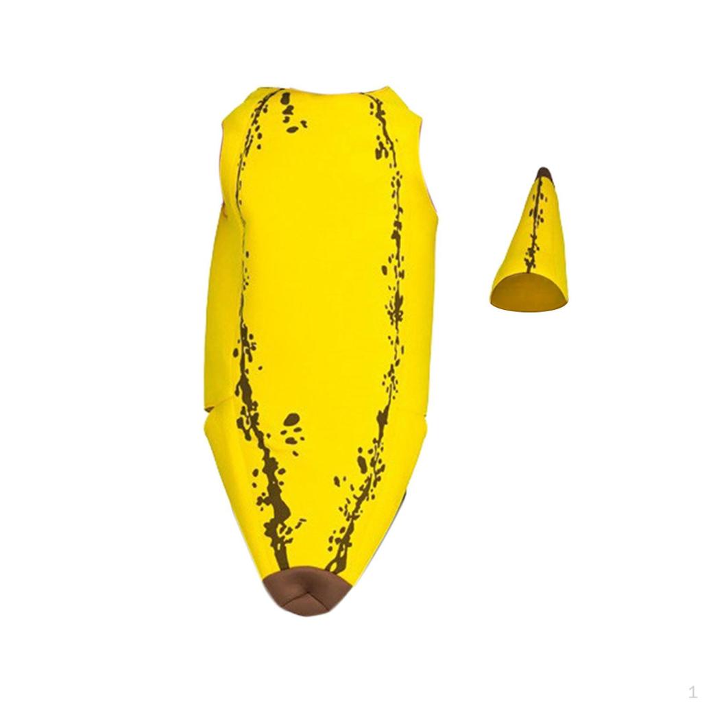 Banana Costume Jumpsuit Fruit Cosplay Costumes Suit Dressing up for Adults Kids