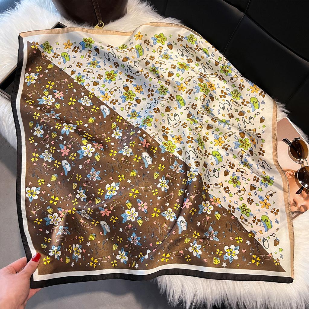 Bohemia Stlye 70*70 Damen Sommer Luxus Mode Seidenschal Weiches Haarband Halstuch Krawatte Weibliches Stirnband Foulard