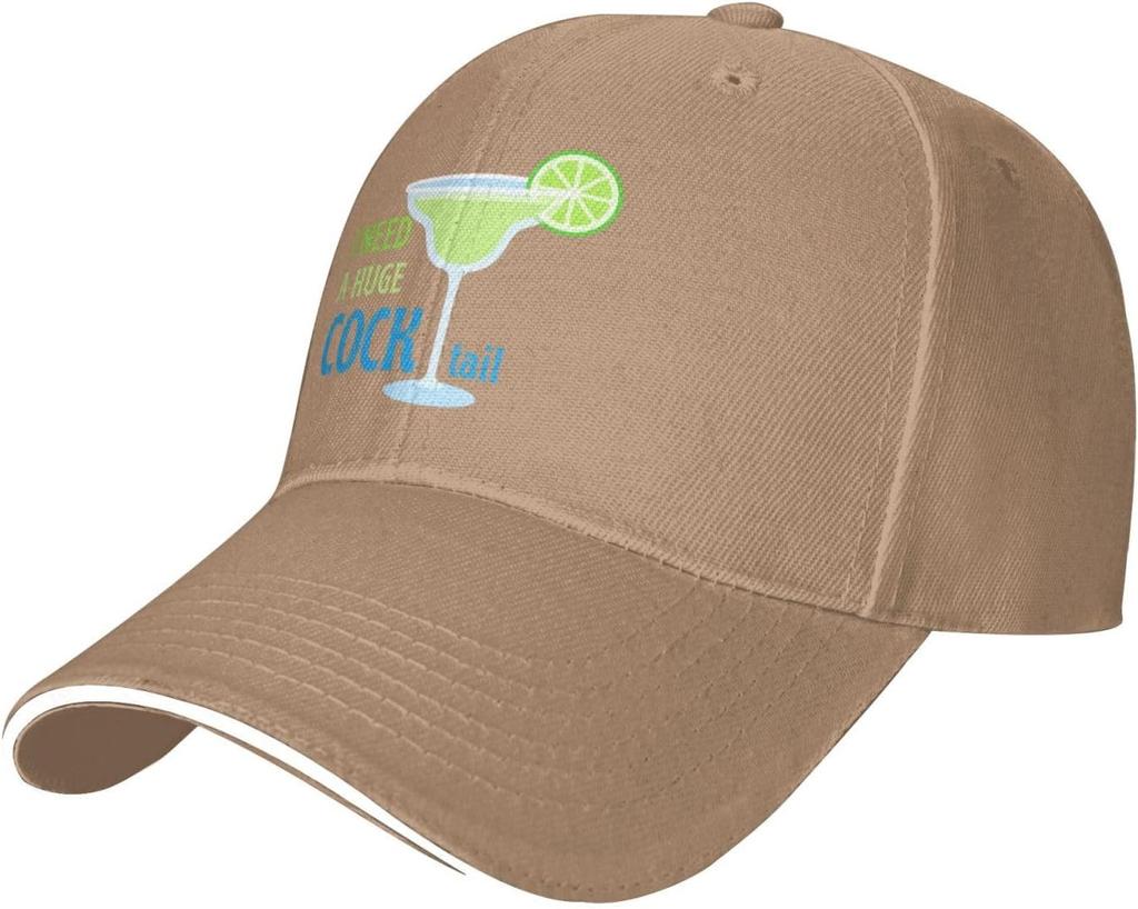 I Need A Huge Cocktail Margarita Funny Drinking Baseball Cap Polyester Adjustable Outdoor