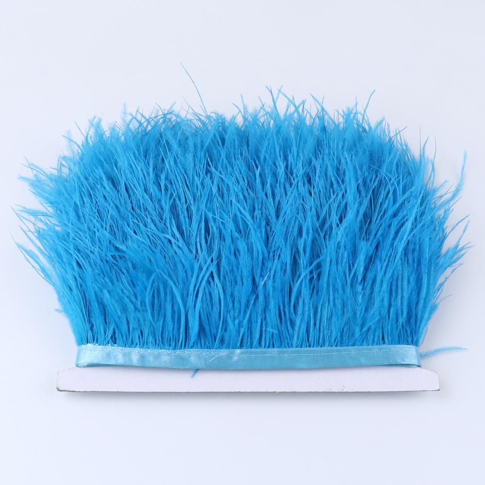 1Meter Colorful Real Ostrich Feather Trims Ribbon 8-10cm White Plumes for Party Dress Clothing Decoration Sewing Feathers Crafts