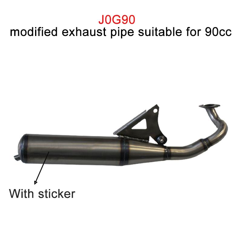 For JOG 90 Motorcycle V8 Exhaust Pipe with Deep Racing Sound High Performance Full Exhaust System With stickers