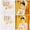Ancient Thai Hair Sticks Rhinestone Golden Hair Fork Retro U-shaped Hairpin  Hanfu