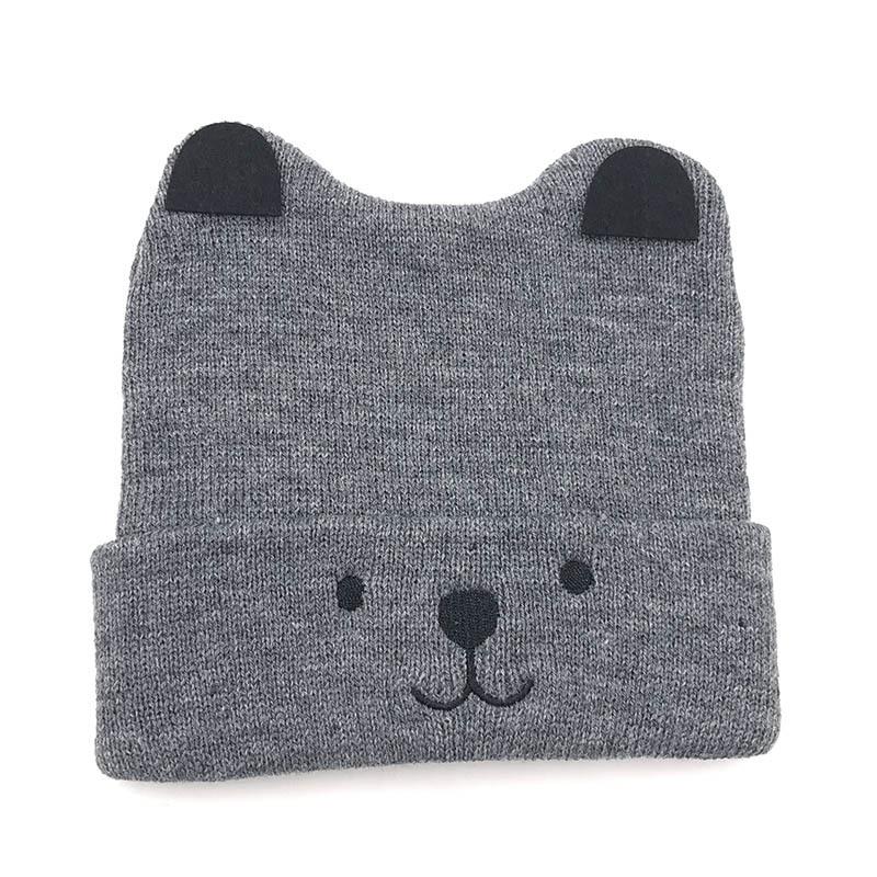 Autumn And Winter Baby Pullover Hat Cat Puppy Cartoon Knitted Hat Embroidered Children'S Wool Baby Warm Hat