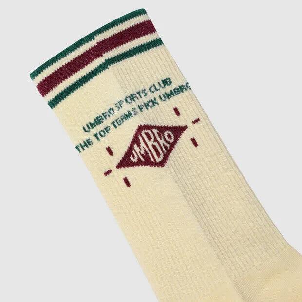 Graphic Wording Cushioning Crew Socks Yellow UR123CSC25