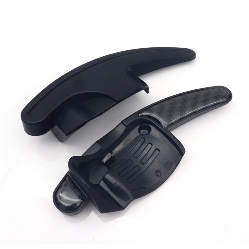 2Pcs For VW CC Golf 6 Passat B6 Jetta MK5 Car Steering Wheel Shifter Paddle Extensions ABS Blade Black Silver Auto Part