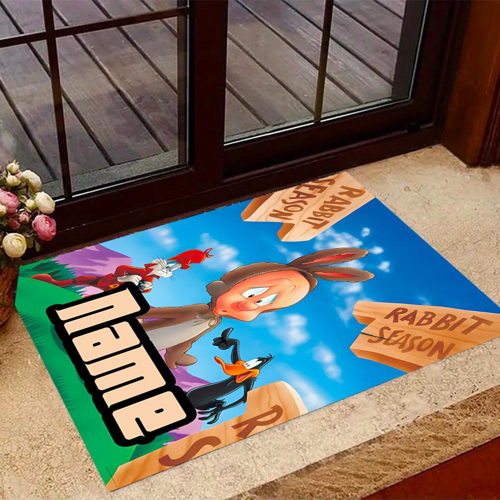 Looney Tunes: Name Frames Customize Text Floor Rug Office Rug Suitable for Dining Room Living Rooms Outdoor Kitchen Anti-slip Rug Office home decor