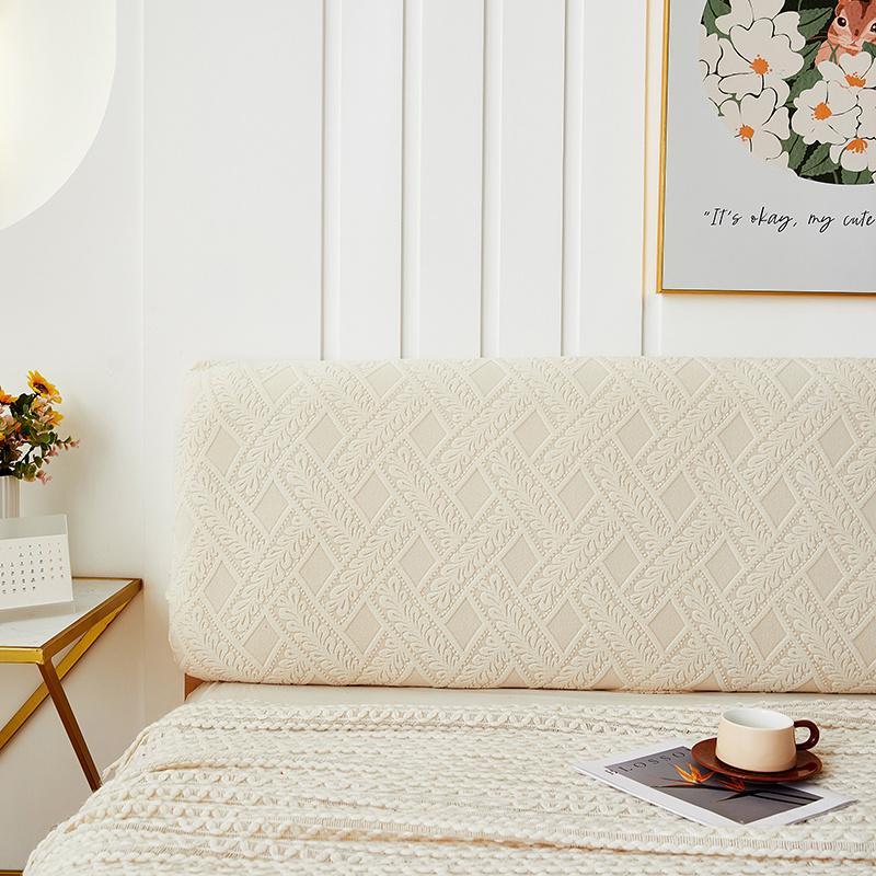 Solid Color Super Soft Bed Head Cover All-inclusive Stretch Headboard Cover Jacquard Bed Back Dust Protector Covers Bedroom