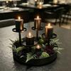 4-Head Candle Holder Matte Black Pillar Candlestick  for Party Table Centerpiece Decor