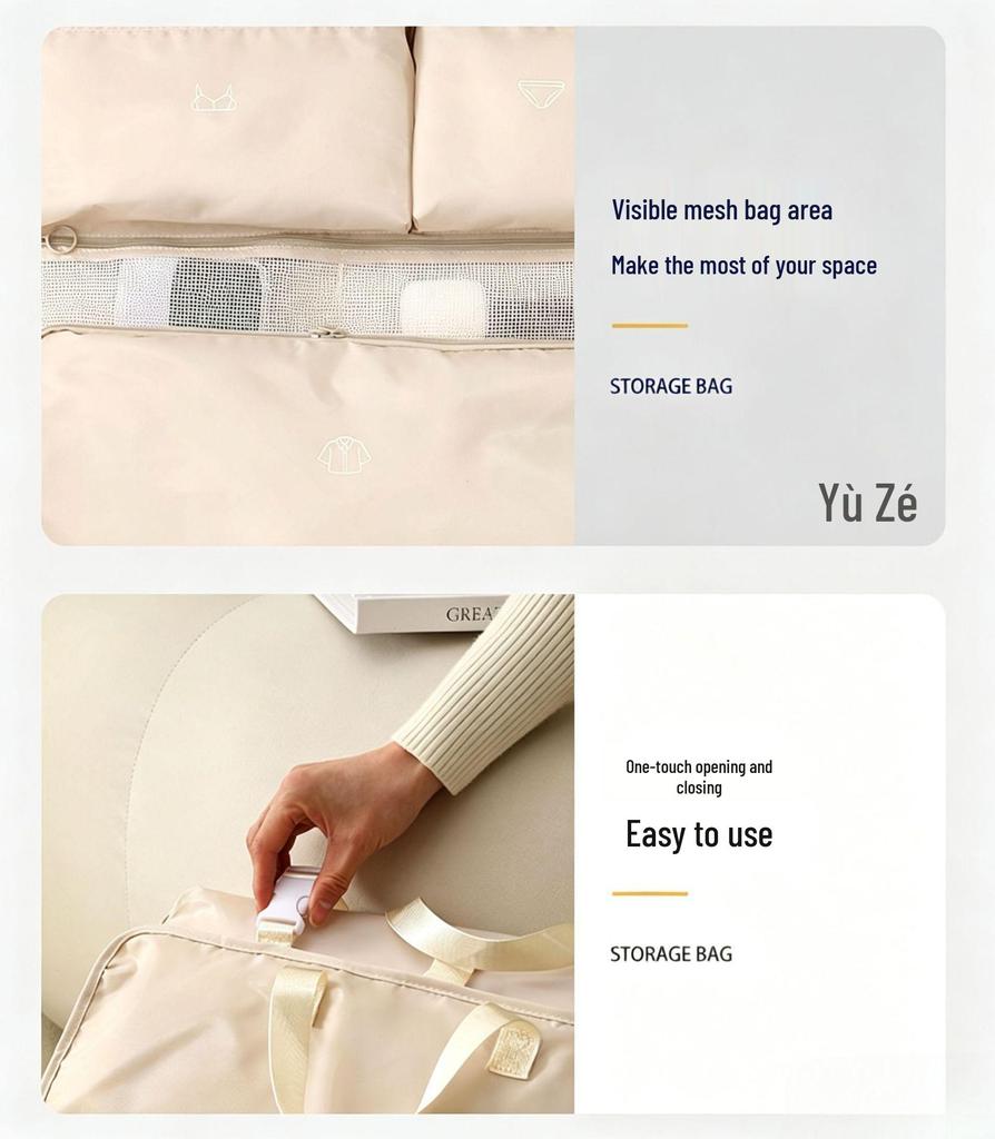 Yuzhe 7-in-1 Foldable Hanging Travel Storage Bag for Clothes and Luggage