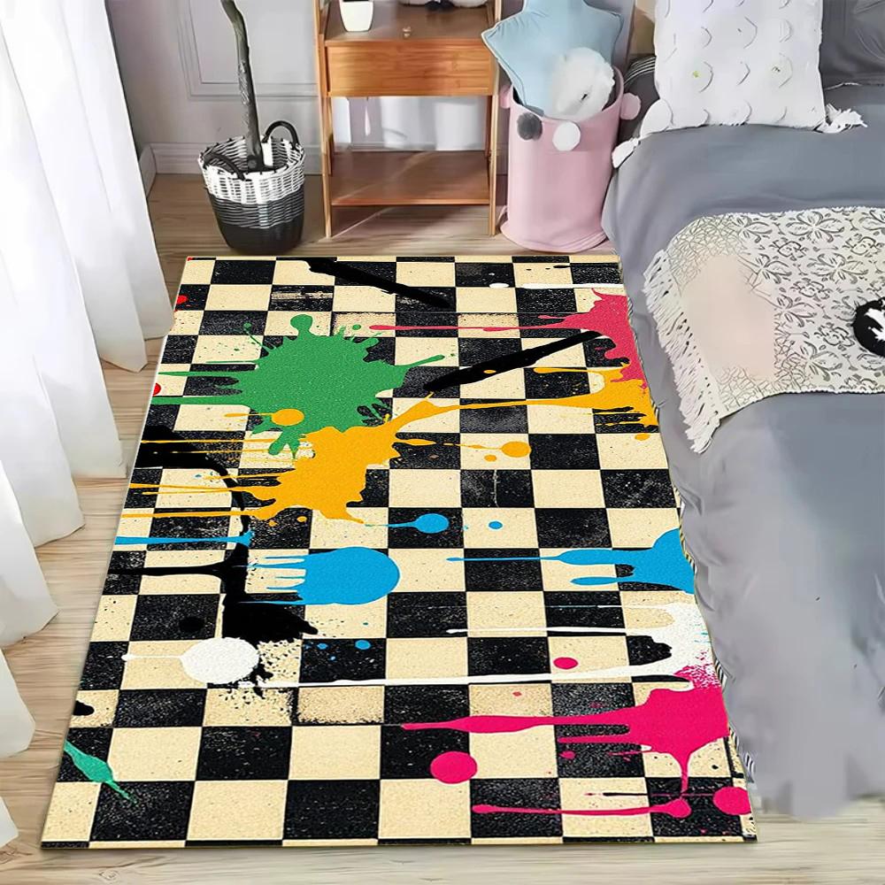 Colorful Abstract Graffiti Carpet for Living Room Bedroom Kitchen Doormat Non Slip Mat for Living Room Bedroom Study Home Decor
