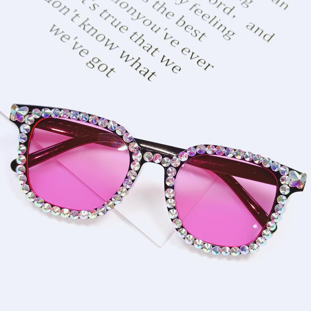 Explosive Ins Wind Handmade Diamond-Encrusted Glasses Women'S Summer Sunscreen Ultraviolet Sunglasses For Personalized Sunglasses