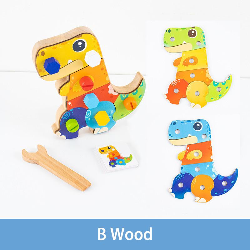 Toys Educational Toys Dinosaur Screwdriver Board Montessori Fine Motor Skills Sensory Screw Nut Busy Board Activity Wooden Kids