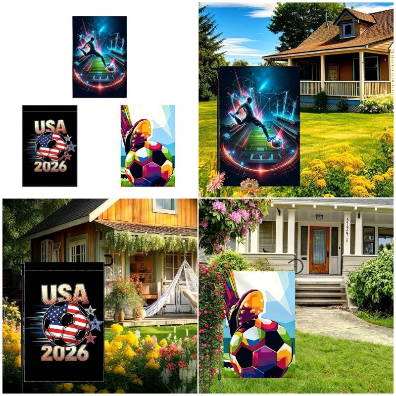 Large 30x45cm 2026 Soccer Event Outdoor Flag Hard Substance For Yard Fence Wall Presentation