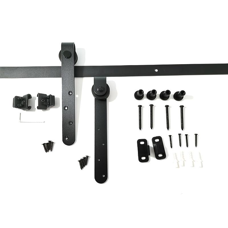 1Set Carbon steel silent sliding barn door hardware kit, suitable for carbon steel tracks in barns, TV cabinets, and wardrobes