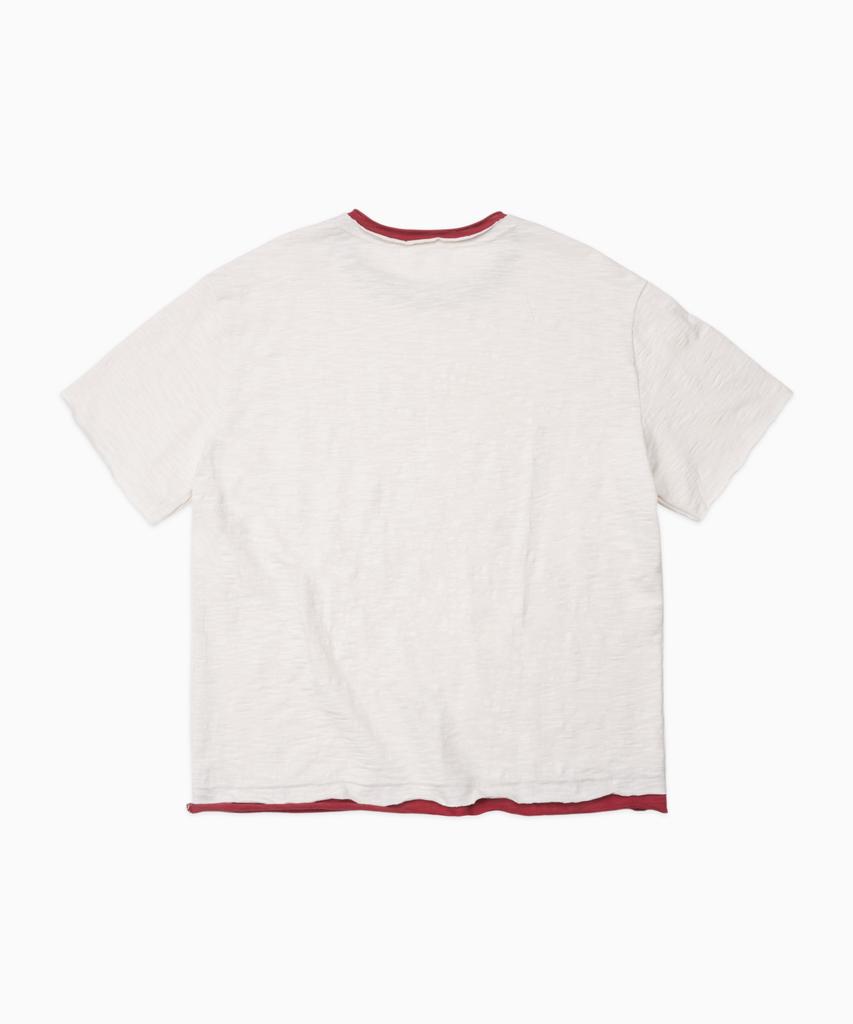 DOFFJASON Cutoff Layered Slub T-Shirt Ecru